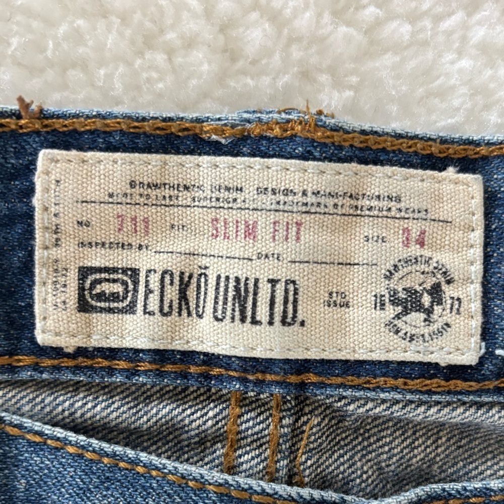 Ecko Jeans Mens Size 34x31 711 Skinny Fit Blue Denim - Picture 5 of 12